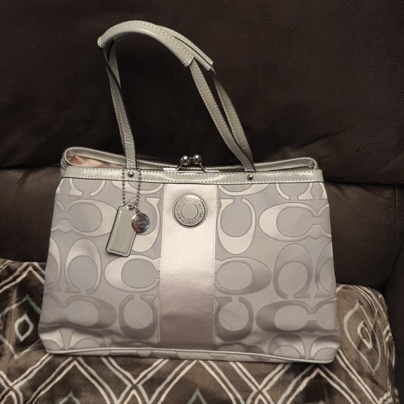 Silver Coach Handbag - Picture 2 of 7